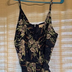 Floral Print Romoer with Spaghetti Straps